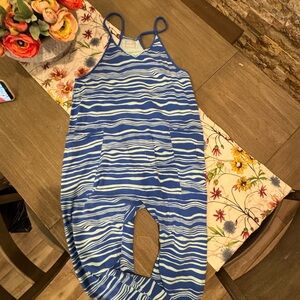 Blue Striped Jumpsuit